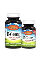 Carlson - E-Gems Plus, 400 IU (268 mg), Natural-Source Vitamin E, Heart Health & Optimal Wellness, Antioxidant, 100+44 Soft Gels