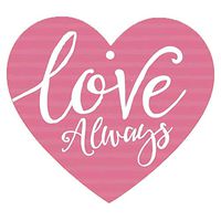 P. Graham Dunn Love Always Heart Pink Stripe 3 x 2 Wood Valentine's Gift Wrap Tag Charm