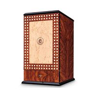 Humidors Premier Cigar Sure Seal Large Capacity Handmade Cigars Box Desktop Cedar Wood Hygrometer Humidifier Retro Gentleman, Holds 300 (Color : A)