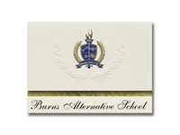 Signature Announcements Burns Alternative School (Burns, OR) Graduation Announcements, Presidential style, Elite package of 25 with Gold & Blue Metallic Foil seal