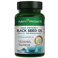 High Potency Black Seed Oil - Double Strength + Cold Pressed - 3% Thymoquinone - 500 mg Black Cumin Seed Oil - Omega 6 + 9 Essential Fatty Acids - Easy to Swallow, Just One Per Day - 30 Mini Softgels