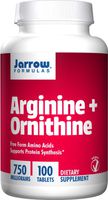 Jarrow Formulas Arginine Plus Ornithine, 750 Milligrams, 100 Tablets. Pack of 1 Bottle
