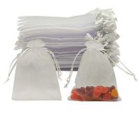 Sheer Organza Bags 60pcs Favor Gift Bag Drawstring Mesh Bags Business Packages (5x7, off champagne)