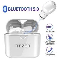 Timemaker True Wireless Bluetooth Earbuds, Mini Bluetooth Earphones Latest Bluetooth 5.0 Headphone Built in Microphone & Dual Speakers with 8 Hours Talking Time for iOS and Android Smart Phones, White