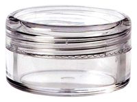 AMAC Round Plastic Round Pill Box with Screw Top Lid - Crystal Clear