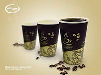 UniCup Plain Designed Hot disposable Paper Cups, For Water, Coffee or Tea /100 Pack (BROWN, 10oz)