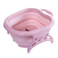 Foot Spa Massager Bath Foldable – Pamper Your Feet with Bubbles and Massaging – All in One Home Salon – Non-Slip Handle Wenniu,Pink