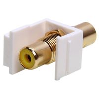 C2G Snap-in Yellow RCA F/F Keystone Insert Module - White - RCA