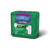 FitRight Stretch Ultra Adult Diapers, Disposable Incontinence Briefs with Tabs, Heavy Absorbency, Medium, 32"-54", 4 packs of 20 (80 total)