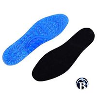 Silicone Massaging Gel Shoe Insoles for Foot Pain Relief, Arch Support, and Shock Absorption; Full Length Cushion Support Pad Inserts for Men or Women ((Small): 5-9)