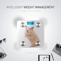 LYAOE Bluetooth Body Fat Scale Hamster On White Smart Wireless Scale with LCD Display Measuring Body Weight Bmi and Health Digital Scale