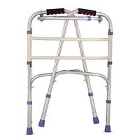 Elderly Foldable Walker, Walker Crutches, Aluminum Alloy Wheeled Walker, Four-Legged Cane Elderly Walker, Twisted Foldable Walker for Seniors,Suitable for People with Reduced Mobility
