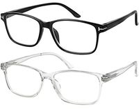 Computer Glasses 2 Pairs Anti Glare Anti Reflection Classic Reading Glasses Quality Comfort Glasses for Men and Women +1.75
