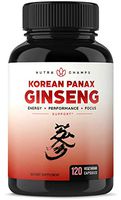 NutraChamps Korean Red Panax Ginseng 1000mg - 120 Vegan Capsules Extra Strength Root Extract Powder Supplement w/High Ginsenosides for Energy, Performance & Focus Pills for Men & Women
