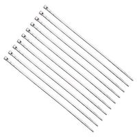Tricktoppers Pro-Grade 40 Pound Test Chrome Nylon 8" Wire Cable Zip Ties - 10 Pack For Custom Car Truck SUV Motorcycle Bike Builder - Cable Management