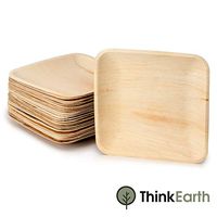 ThinkEarth Palm Leaf Compostable Plates | All-Natural Eco Friendly Disposable Dinnerware For Parties, Weddings & Events (25 PACK, 8 inch)