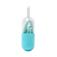 yanQxIzbiu Reusable Straws, Reusable Folding Silicone Drinking Straw with Cleaner Brush Can Kit Party Tool - Green