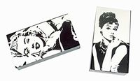 The Joy of Light Designer Matches Marilyn Monroe and Audrey Hepburn Set of 2 Embossed Matte 4" Collectible Matchboxes
