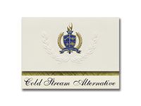 Signature Announcements Cold Stream Alternative (Truckee, CA) Graduation Announcements, Presidential style, Elite package of 25 with Gold & Blue Metallic Foil seal