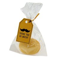 Flat Cellophane Bags with Mustache Thank You So Much Gift Tags for Gift Packaging, Pack of 48 (10x15cm)