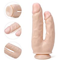 SeksBi 100% High Quality Dual Dong Double Heads Silcone Pleasing Device for Men Women Double Ended Discreet Package
