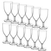 HyHousing 7 Oz Clear Plastic Wine Glasses 12 Pack, Hard Disposable Plastic Drink Glasses Ideal for Home Daily Life Party Wedding Toasting Drinking Wine (G2-12)