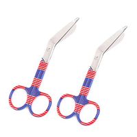 LAJA IMPORTS 2 New EMT 4.5" Lister Bandage Scissors American Flag Colored German Grade Stainless