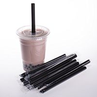 GOLDEN APPLE, 8inch 12mm Diameter Drinking Straws,100Pcs Disposable Plastic Big Boba Bubble Pearls Tea Drinking Straws