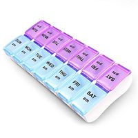 Twice a Day Detachable Weekly Pill Organizer with AM/PM Compartments Large, BPA Free Travel 7 Day Pill Box Case with Moisture-Proof Design