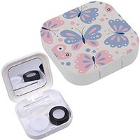 Portable Contact Lens Case Box Travel Kit Mirror + Bottle + Tweezers Container Holder [ Girly Cute ]