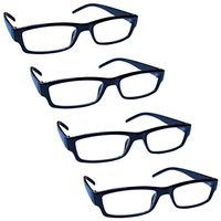 The Reading Glasses Company Black Lightweight Comfortable Readers Value 4 Pack Mens Womens RRRR32-1 +1.75