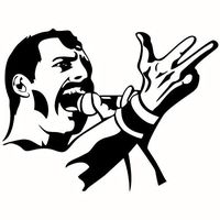 So Cool Stuff Queen - Freddie Mercury Singing - Vinyl 5 Inches (Color: Black) Decal Laptop Tablet Skateboard Car Windows Sticker