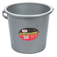 Bucket With Handle 10 L Gray Plastic TYG4729 IIT Bucket Gray