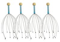 zdyCGTime Massager 4-Pack – Handheld Head Massage Tingler, Deep Relaxation & Stress Reduction & Stimulation of Scalp Neck Massager (Blue)