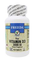 Freeda Vitamin D3 3000 IU, 250 Tabs Kosher