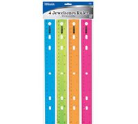 BAZIC 12" (30cm) Jeweltones Color Ruler (4/Pack) (Case of 24)