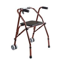 Handiy Aluminum Multi-Function Walker Folding Adjustable Walking Aid with Cushion and Wheel for The Elderly -by TIANTA