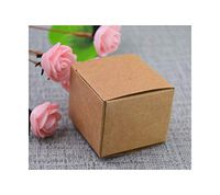 50Pcs 13 Sizes Kraft Paper Cardboard Box for Jewelry Gift Candy Packaging Carton Box Gift Soap Package Packing Paper Box White,Brown,5X5X5Cm