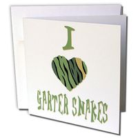 Camo Colored Striped I Love Garter Snakes - Greeting Cards, 6 x 6 inches, set of 12 (gc_122020_2)