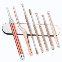 Bingirl 7 Pcs/Set Stainless Steel Earpick Ear Wax Removal Tool Set Glowing Ear Spoon Adult Children Safe Ear Wax Cleaning Tools