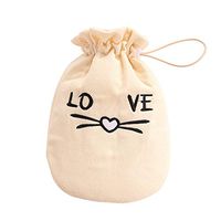 Kanngest Premium Classic Rubber Hot Water Bottle with Cute Cat Soft Double-Layer Cotton Drawstring Cover Great for Pain Relief, Hot and Cold Therapy
