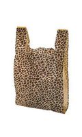100 Leopard Print Plastic T-Shirt Bags with Handles Bulk 11 ½” x 6” x 21”