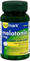 Sunmark Melatonin 3 mg Tablets - 120 ct, Pack of 3
