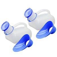 Healifty 2pcs 1000ml Unisex Urine Bottle Portable Urinal Pee Bottles Car Emergency Toilet for Elderly Men Women Camping Travel (Blue)