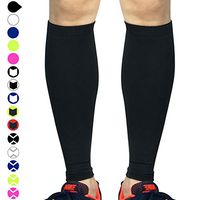 Beister 1 Pair Calf Compression Sleeves for Women & Men, Footless Shin Splint Leg Support Socks for Pain Relief, Recovery, Running, Travel, Cycling Nurse, Medium