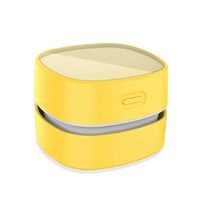ODISTAR Desktop Vacuum Cleaner, Mini Table dust Sweeper Energy Saving,High Endurance up to 400 mins, Cordless&360º Rotatable Design for Cleaning Hairs,Crumbs,Computer Keyboard,Piano,car(Yellow)