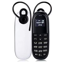 Lihuoxiu Mobile Phones & Communication KK1 Mini Mobile Phone, Russian Keyboard, Hands Free Bluetooth Dialer Headphone, MTK6261DA, Anti-Lost, Single SIM, Network: 2G (White + Black) (Color : Color1)