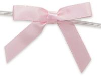 PINK 2" Pre-Tied Satin Bowswith 4-1/2" Twist Ties~ 3/8" ribbon 20 unit, 12 pack per unit.