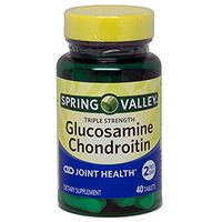 Spring Valley Glucosamine Chondroitin, Triple Strength, Joint Health, 40 Tablets (Pack of 2)