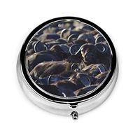 GRTING Cow Herd Pill Box Portable Pill Organizer Case Small Medicine Case Excellent Travel Case Holder for Purse Or Pocket